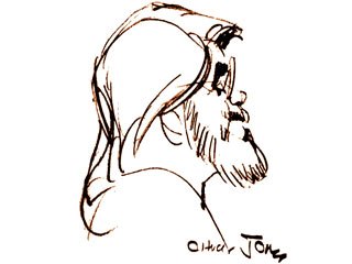 Dave Master, one of America's foremost animation educators, as drawn by his mentor Chuck Jones. Courtesy of Dave Master.
