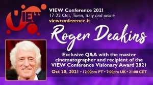 VIEW Conference 2021 to Honor Sir Roger Deakins